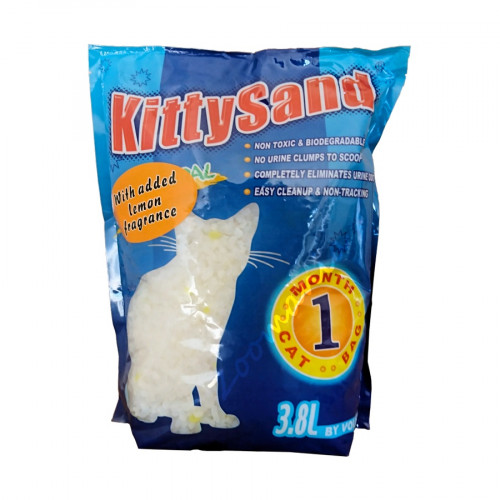 Котешка тоалетна от силикон - Силика гел KittySand лимон - 3.8 л