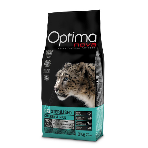 Optima Nova Cat Sterilised Пиле с ориз - 8 кг