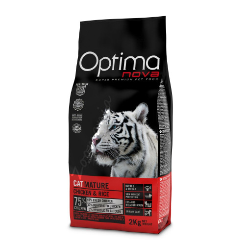 Optima Nova "Cat Mature Пиле с ориз" - 2 кг