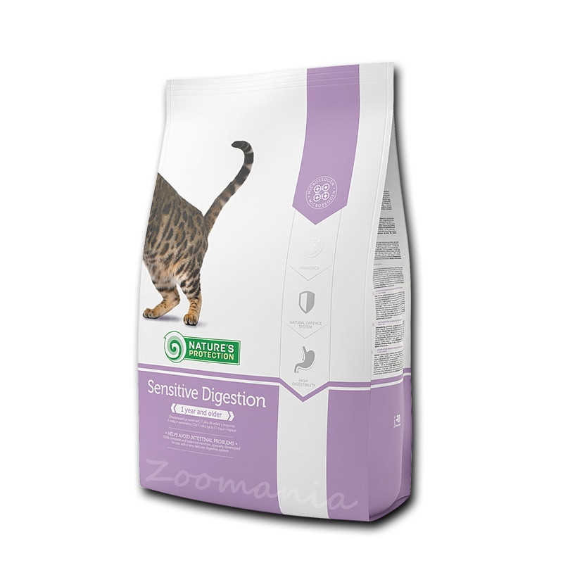 Качествена храна за злояди котки Nature's Protection "Cat Sensitive Digestion" - 2 кг