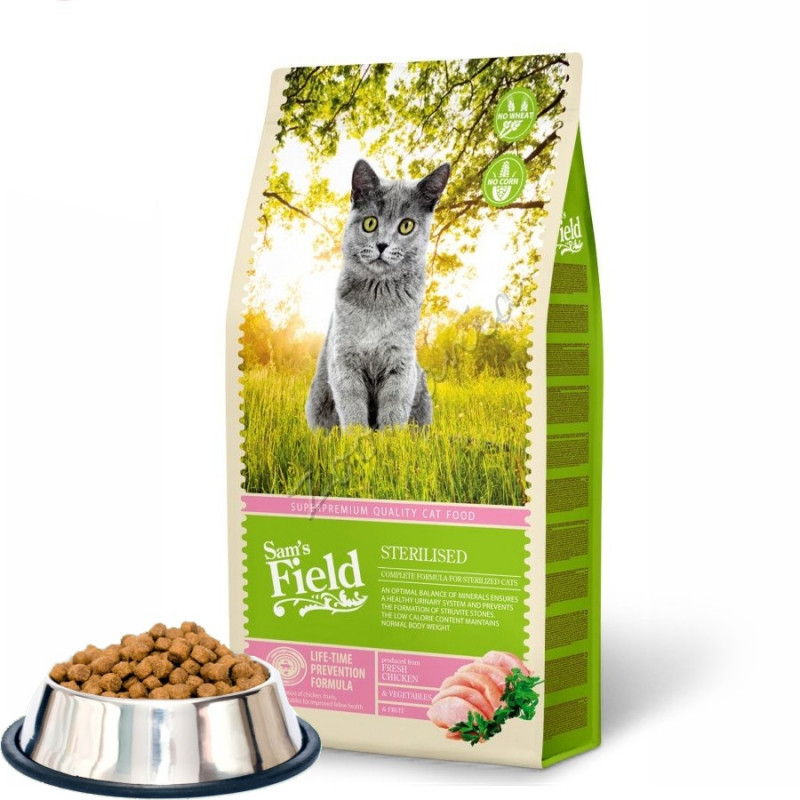 Насипна първокачествена храна за кастрирани котки Sam's Field „Cat Sterilized“ 