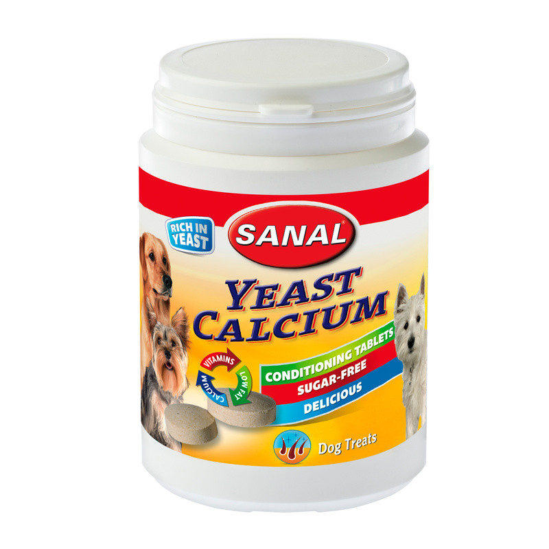 Хранителна добавка за кучета - Sanal Dog Yeast-Calcium Conditional Tablets - 150 гр.