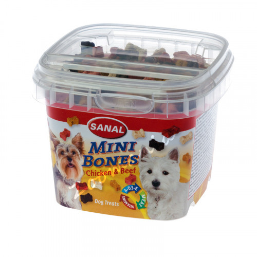 Тренировъчни кучешки бисквитки за дребни породи Sanal Mini Bones - 100 гр