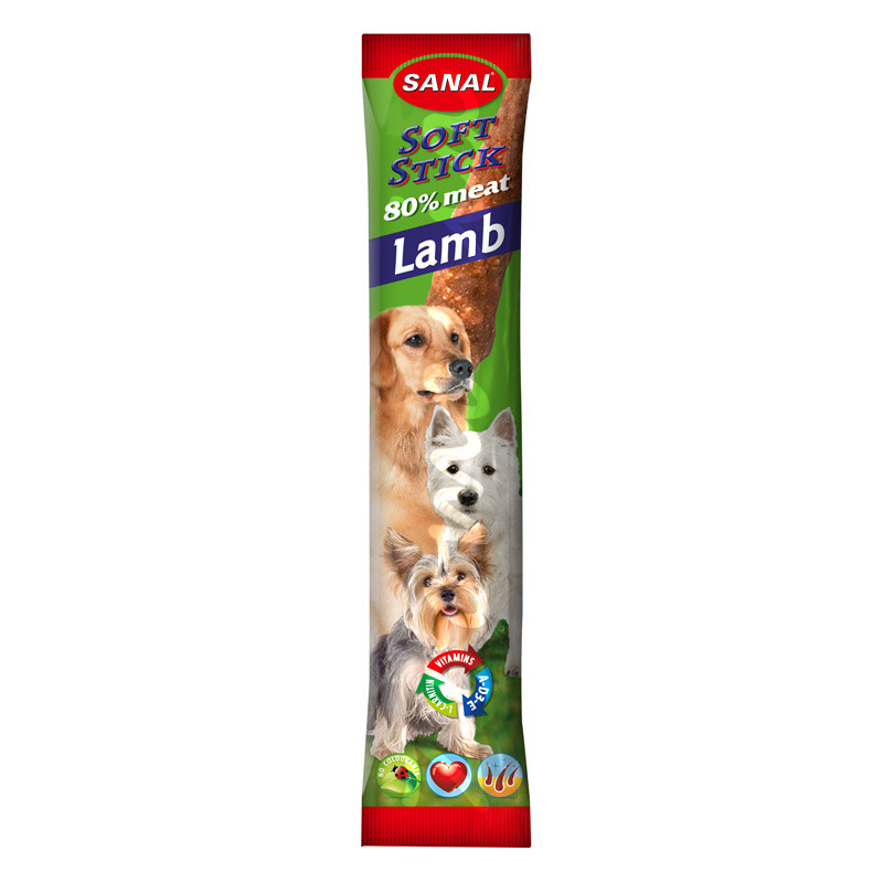 Вкусни кучешки саламчета - Sanal Softsicks Lamb - 12 гр