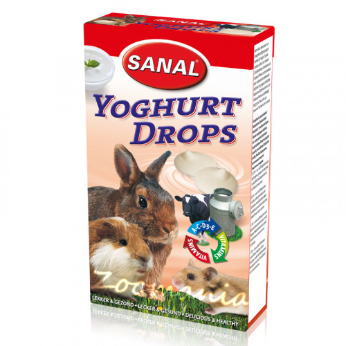 Лакомство за зайче, хамстер и морско свинче с кисело мляко - Sanal Rodent Drops Yoghurt - 45 гр