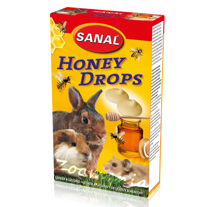 Лакомство за зайче, хамстер и морско свинче с мед - Sanal Rodent Drops Honey - 45 гр