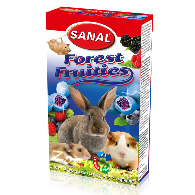 Лакомство за зайче, хамстер и морско свинче с боровинки - Sanal Rodent Forest Fruities - 45 гр