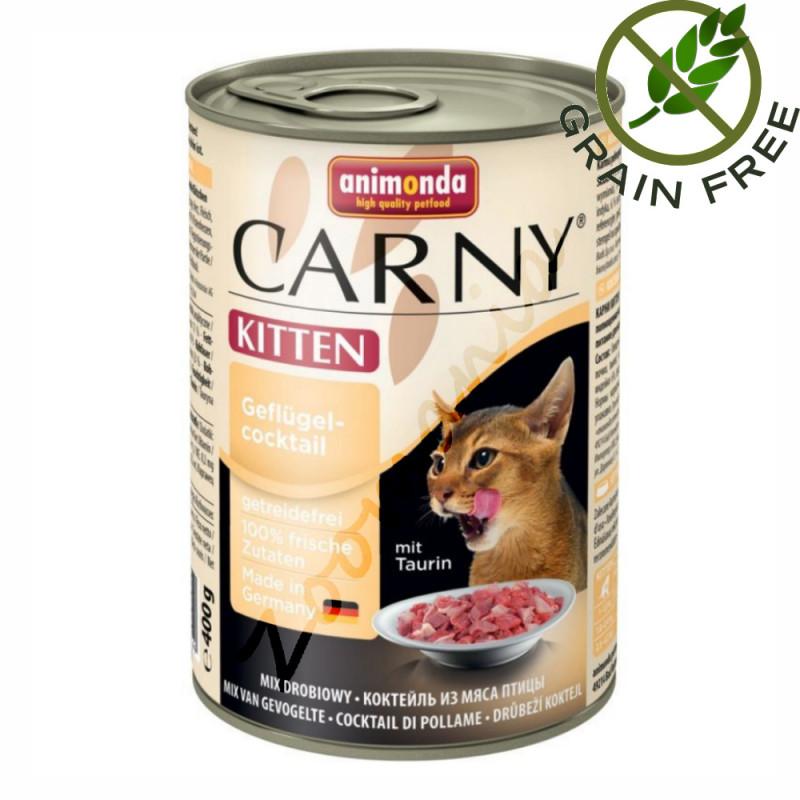 Консерва за котенца със супер премиум качество Carny® Kitten Коктейл Пернати - 400 гр