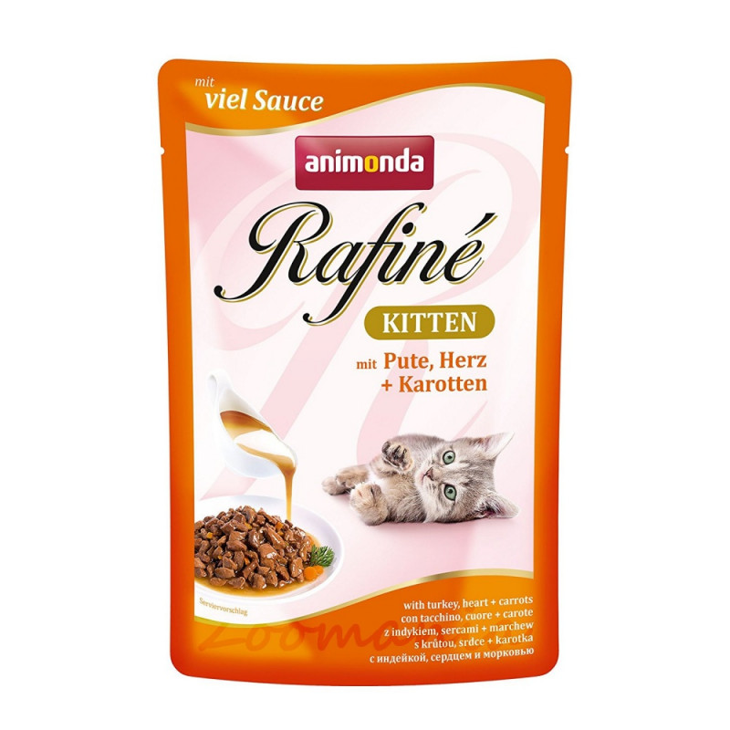 Rafiné® Cat Kitten пуешко и сърца с моркови - Качествена храна за котенца