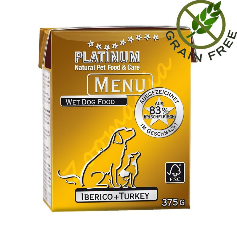 Храна за кучета с ултра премиум качество - Platinum Menu Iberico + Turkey - 375 гр