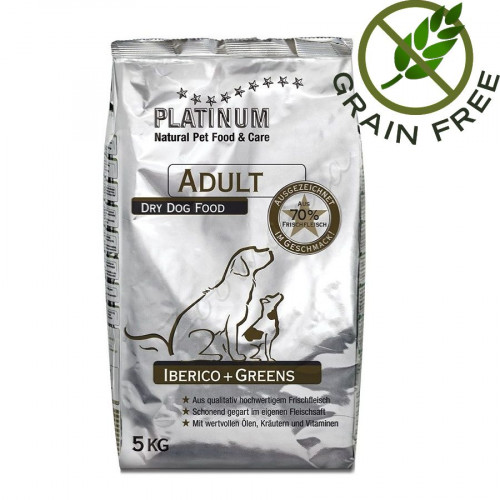 Висококачествена полусуха храна за кучета „Platinum Iberico and Greens” – 5 кг Grain Free
