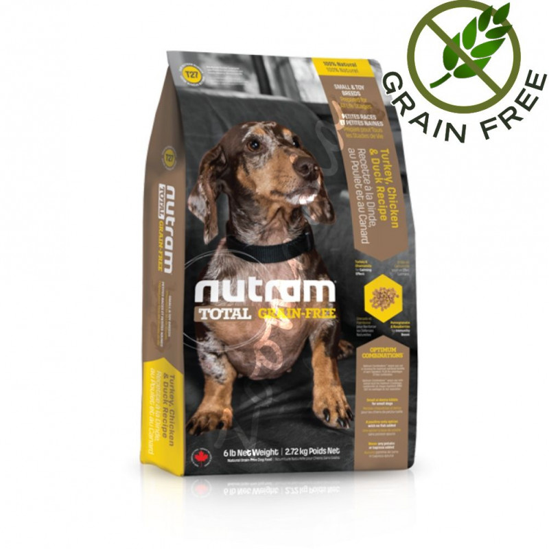 Хипоалергична холистична храна за йорки T27 Nutram Total Grain-Free® Chicken & Turkey Dog Small Breed Dog Food