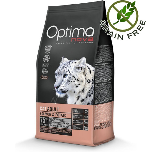 Optima Nova "Cat Adult Сьомга с картофи" - 2 кг