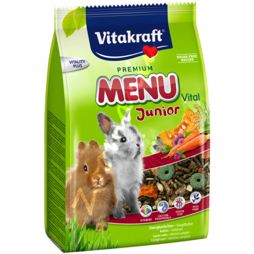 Качествена храна за малки декоративни зайчета от 3 седмична възраст Vitacraft Premium Menu Vital Junior
