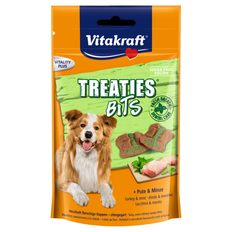 Лакомство за кучета с грижа за зъбите Vitakraft Treaties® Bits Turkey & Mint - 120гр