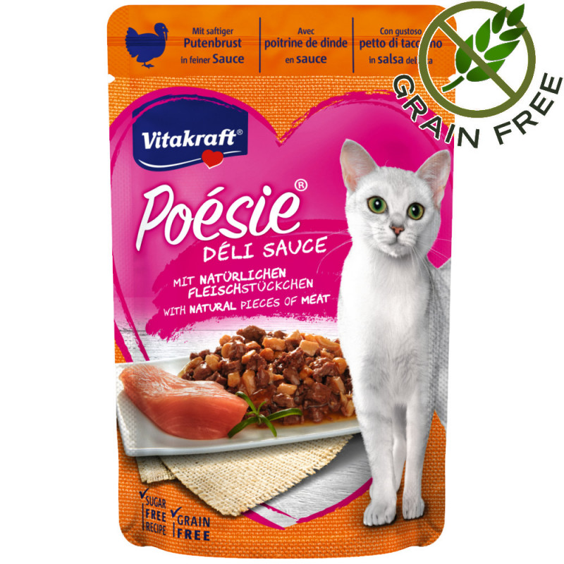 Качествена пълноценна храна за котки Vitakraft Poésie® Пауч с пуешки гърди - 85гр