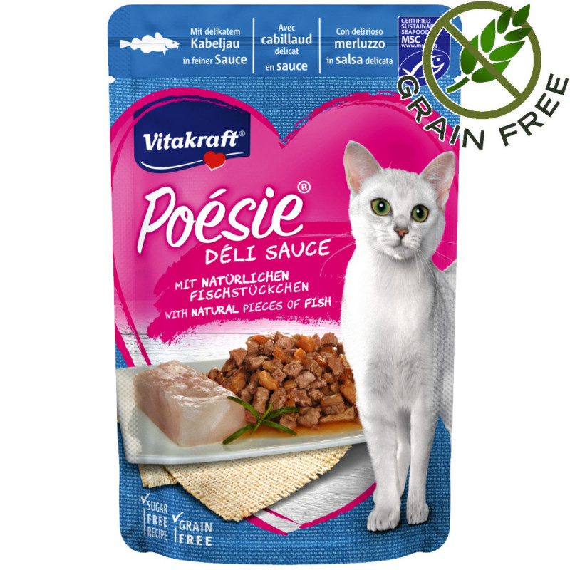 Качествена пълноценна храна за котки Vitakraft Poésie® Пауч с треска - 85гр