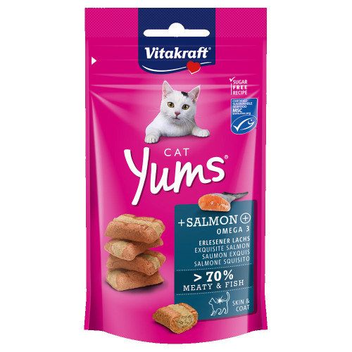 Cat Yums® меки хапчици със сьомга и Ω-3 - 40гр