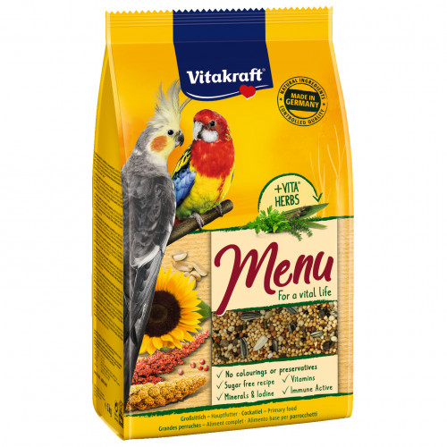 Качествена основна храна за средни папагали Vitakraft Premium Menu - 1кг