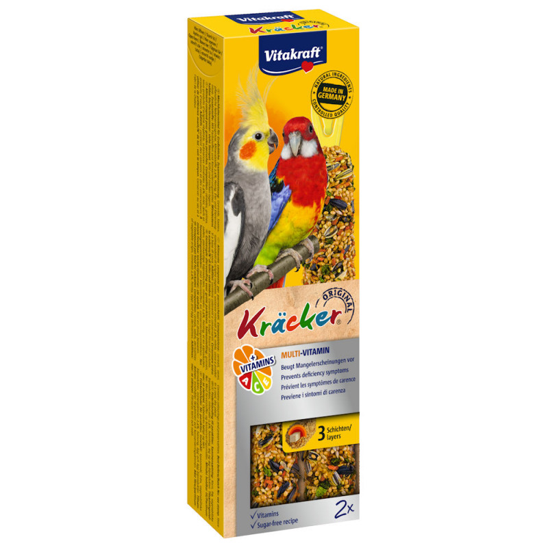 Вкусно и полезно лакомство за средни папагали Vitakraft Крекер Мултивитамин - 2бр