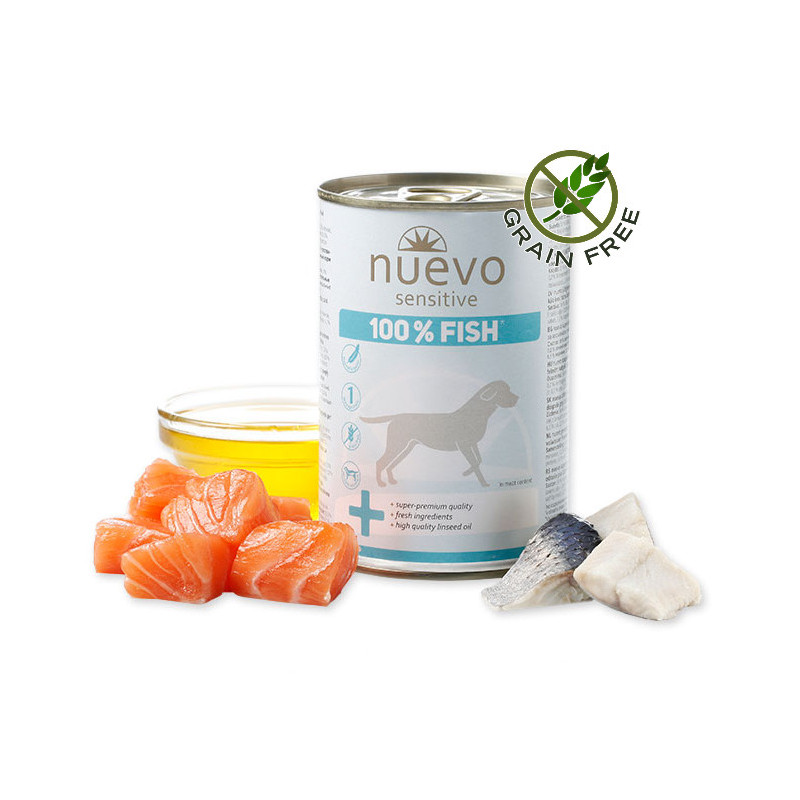 Nuevo Dog Sensitive 100% Fish - консерва за кучета. Монопротеин. Ултра премиум качество!