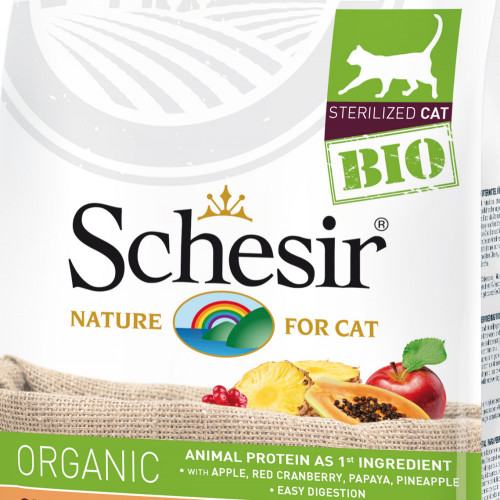 Schesir Cat Bio Sterilized  - сертифицирана органична храна за кастрирани котки. Супер премиум качество!