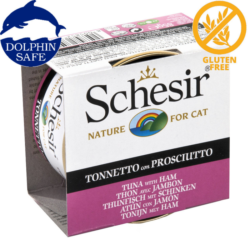 Schesir Cat Tuna with Ham - консерва за котки с риба тон и шунка в желе. Супер премиум качество!