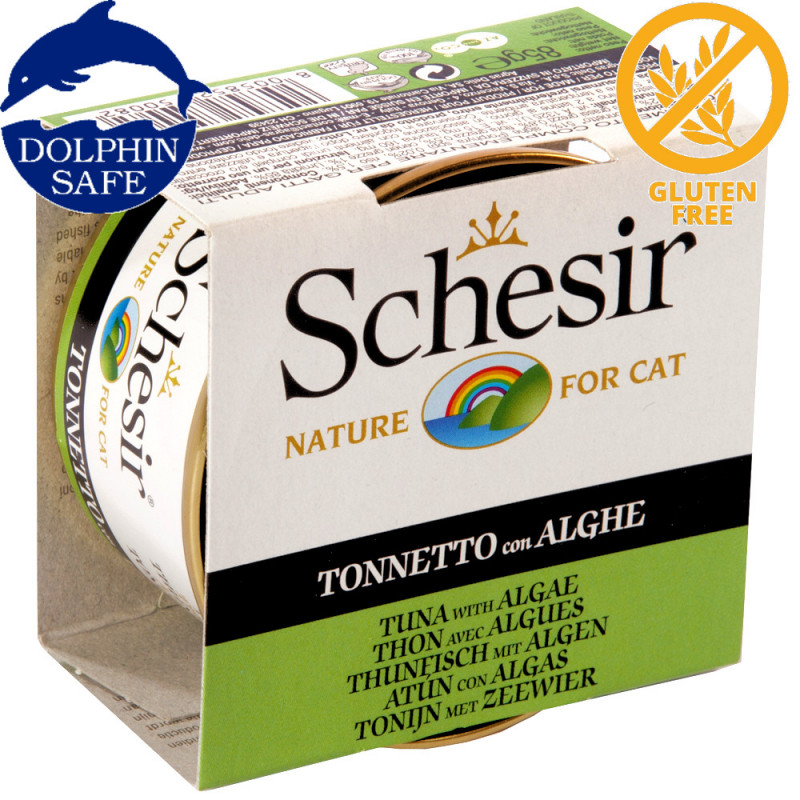 Schesir Cat Tuna with Algae - консерва за котки с риба тон и морски водорасли (алги). Супер премиум качество!