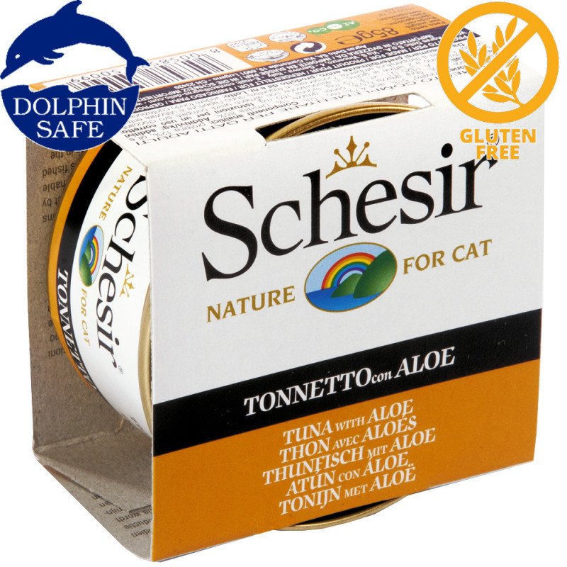 Schesir Cat Tuna with Aloe - консерва за котки с риба тон и алое в желе. Супер премиум качество!