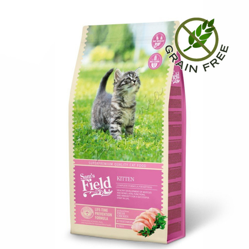 Grain Free храна за котенца със супер премиум качество Sam's Field Kitten“ - 7.5 кг