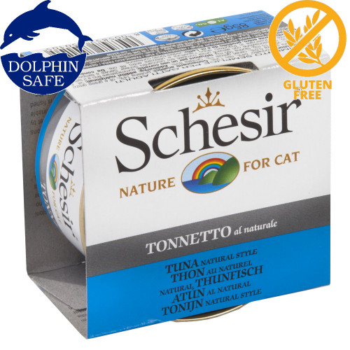 Schesir Cat Tuna Natural - консерва за котки с риба тон в собствен сос. Супер премиум качество!