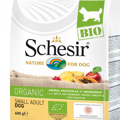Schesir Dog Bio Chicken - органична храна за кучета от салонни и мини породи. Супер премиум качество!