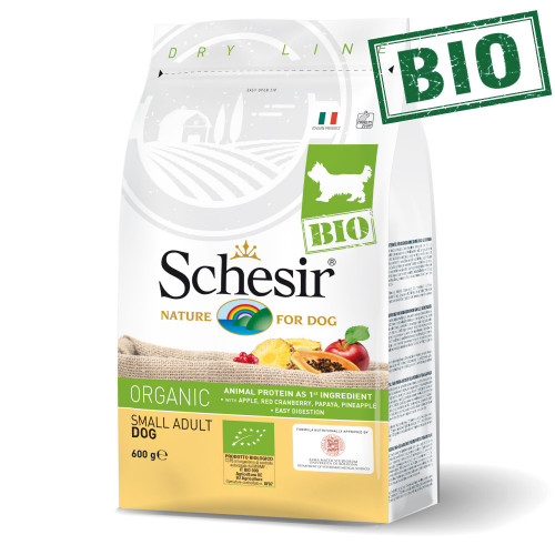 Schesir Dog Bio Chicken - суха био храна за кучета от салонни и мини породи. Супер премиум качество!