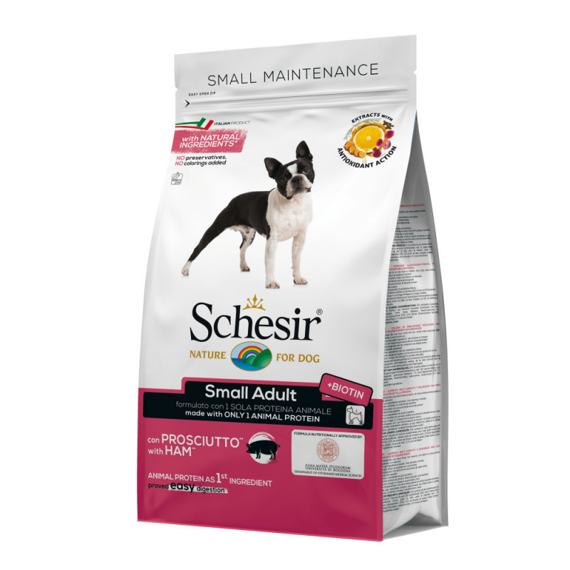 Schesir Small Dog with Ham 2.0кг - суха храна с шунка за кучета от малки породи. Супер премиум качество!