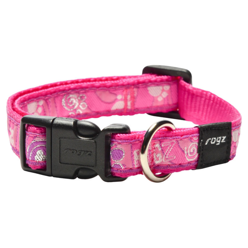 Класически кучешки нашийник Rogz Classic Collar - модна колекция Pink Paw