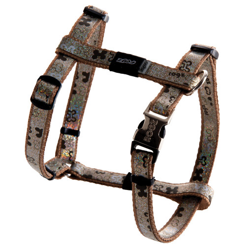 Нагръдник за миниатюрни кучета Rogz Trendy Harness - дизайнерска модна колекция Brown Bones