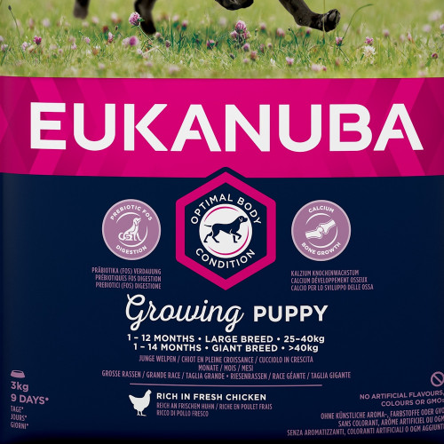 Храна за кутрета от едри и гигантски породи Eukanuba Puppy Large - 3кг