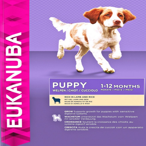 Храна за кутрета от всички породи Eukanuba Puppy Lamb and Rice - 2.5кг