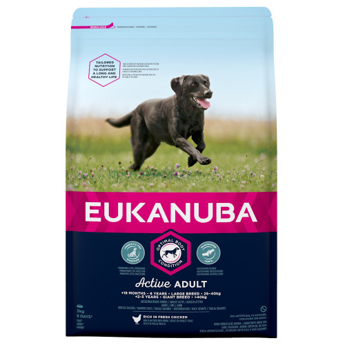 Храна за кучета от едри и гигантски породи Eukanuba Dog Adult Large - 3кг