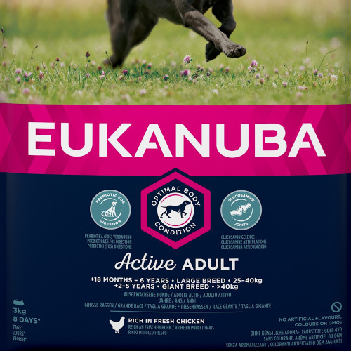 Храна за кучета от едри и гигантски породи Eukanuba Dog Adult Large - 3кг