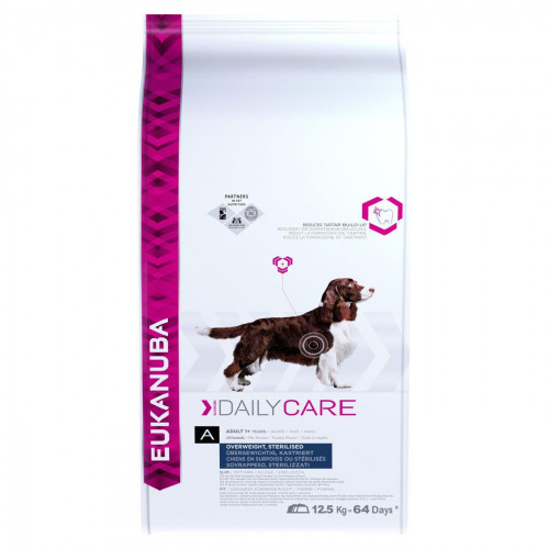 Диетична кучешка храна за сваляне и контрол на теглото Eukanuba Daily Care Dog Overwieght/Sterilized 12.5кг + 4кг гратис