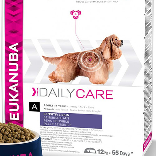 Храна за кучета със склонност към кожни алергични реакции Eukanuba Daily Care Dog Sensitive Skin 12кг