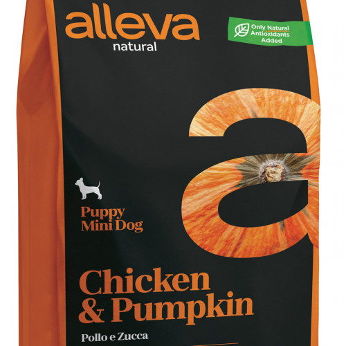 Суха храна с тиква за кутрета от мини породи Alleva® Natural &quot;Chicken &amp; Pumpkin&quot; Puppy Mini - 2.00kg