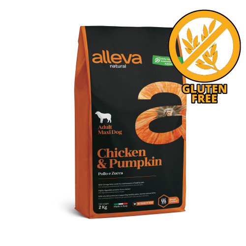 Качествена храна с тиква за кучета от големи и гигантски породи Alleva® Natural "Chicken & Pumpkin" Adult Large - 2.00kg