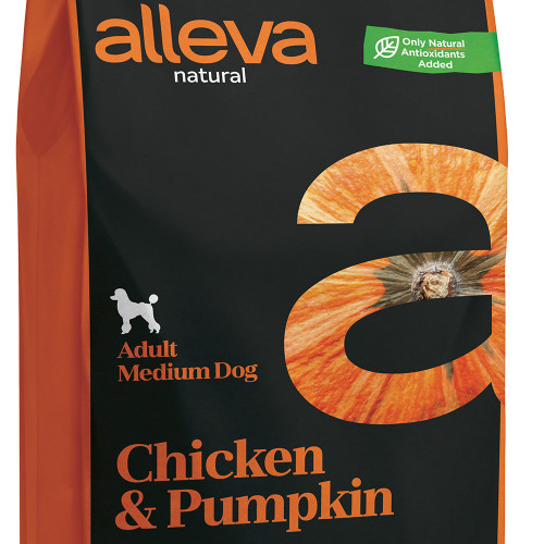 Качествена кучешка храна с тиква Alleva® Natural &quot;Chicken &amp; Pumpkin&quot; Adult Medium - 12.00kg