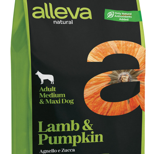 Храна за кучета с тиква и агнешко  Alleva® Natural &quot;Lamb &amp; Pumpkin&quot; Adult Medium &amp; Maxi - 2.00kg