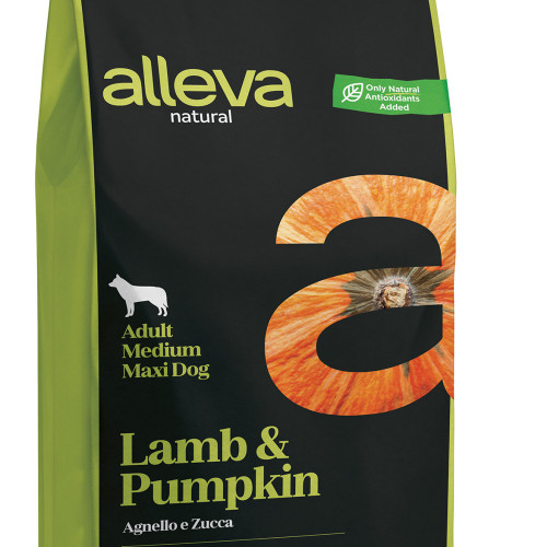 Кучешка храна с тиква и агнешко Alleva® Natural &quot;Lamb &amp; Pumpkin&quot; Adult Medium &amp; Maxi - 12.00kg