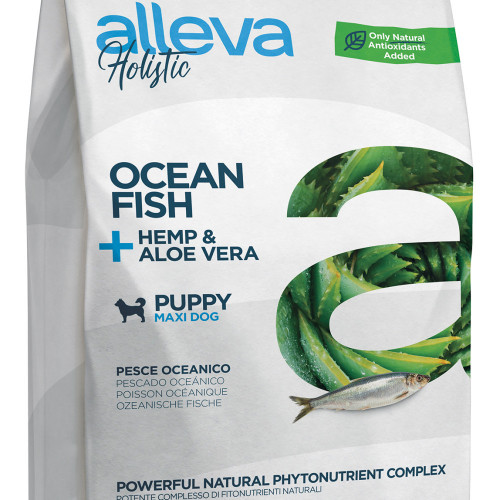 Холистична храна за кученца от големи породи Alleva® Holistic &quot;Океанска риба + коноп &amp; алое вера&quot; Puppy Maxi - 2.00kg