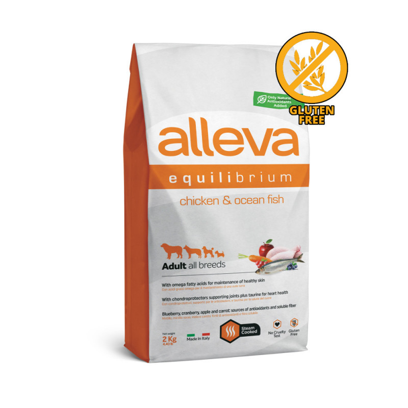 Храна за кучета без глутен Alleva® Equilibrium Maintenance All Day "Chicken & Ocean Fish" Adult Dog - 2.00kg