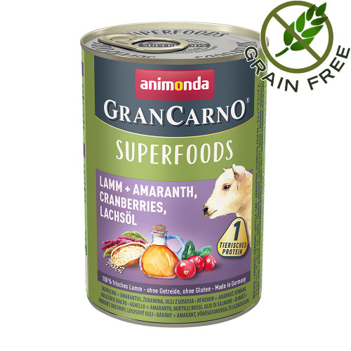 Консерва за кучета с  агнешко и суперхрани - Gran Carno Superfoods Lamb 400гр